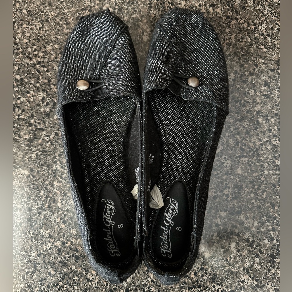 Faded Glory Sparkling Black Loafers